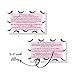 Lash Extension Aftercare Instructions Cards | Package of 50 | Eye Lashes with Pink Inlay Design Double Sided Size 3.5 x 2