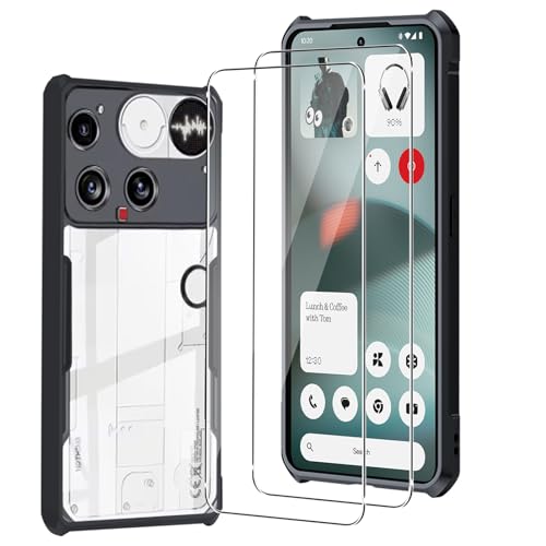 CONAPIKA Clear Case for Nothing Phone 3 with 2 Tempered Glass, Ultra Thin Soft TPU Bumper+Transparent PC Back Protective Case Mil-Grade Hybrid Anti-Yellowing Shockproof Grip Protection Phone Cover