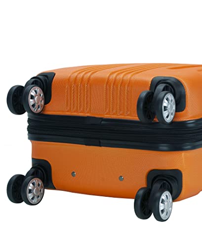 Rockland London Hardside Spinner Wheel Luggage, Orange, 3-Piece Set (20/24/28) #TOP5