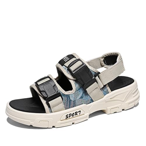 Sandalias De Piel Para Hombre, Casual Deportivo Zapatos De Senderismo Con Ajustables Antideslizantes Sandalias Trekking Hombre Piscina