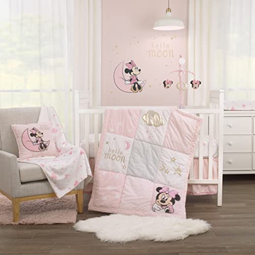 Image of Disney Minnie Mouse Twinkle Twinkle Minnie Pink and White Super Soft Baby Blanket