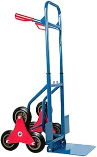 Deuba Stair Climbing Cart Portable Folding Hand Truck 200kg 440LBS Load Capacity 6-Wheels 3-Level Height Adjustable Telescopic Handle Sack Climber Trolley All Terrain Parcel Warehouse Delivery Barrow