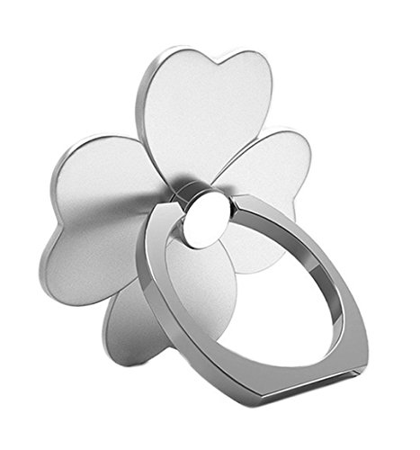 Phone Ring Elegant Flower Design Finger Holder for iPhones, Androids, Smartphone, Tablets | Cell Phone Ring Holder | Phone Stand (Chrome)