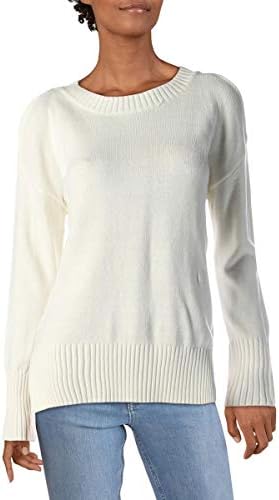 BCBGMAXAZRIA Women's Cold Shoulder Sweater, White, X-Small