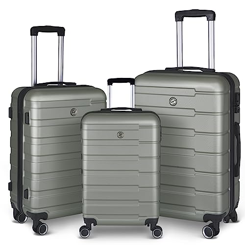 Luggage Suitcase 3 Piece Sets Hardside Carry-on luggage with Spinner Wheels 20