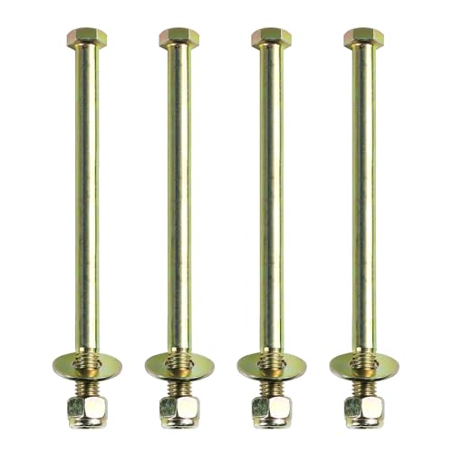 Image of 1 /2 inch x 8 inch Hex Head Bolt by Color Galvanization with Nylon Lock nut and Large Size Washer Assortment Kit,Alloy Steel,Grade 5.(4pcs Pack)