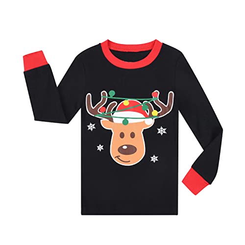 Benaive Boys Christmas Pajamas Kids Xmas Holiday Pjs 100% Cotton, 2-Piece Boys Sleepwear Long Sleeves Set Size 7 - image 3