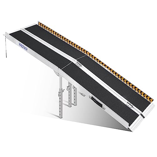 HABUTWAY 7ft Wheelchair Ramp, Portable Wheelchair Ramp with Support Legs, Double Non-Skid Ramp Hold Up to 800Lbs, Threshold Ramp for Home,Stairs, Curbs,Steps,Doorway