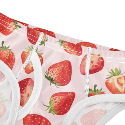 Wusikd Strawberries Boys' Underwear Cotton Pink Boys Briefs Soft Toddler Underwear 2T4