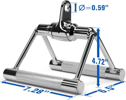 Image of Yes4All Combo Double D Handle & Straight Bar, Multi Cable Machine Accessories, Tricep Press Down Cable Machine Attachment, LAT Pulldown Attachments for Home Gym Set