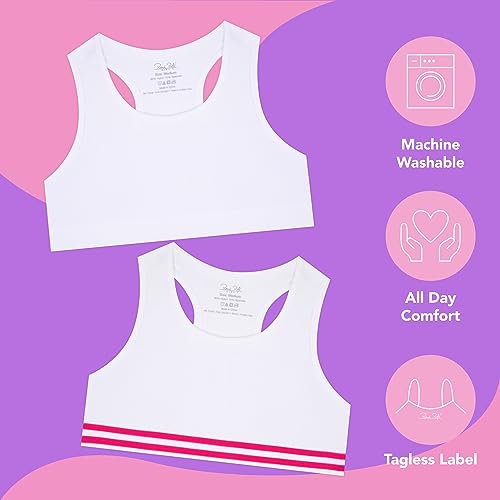 2-Pack Girls Seamless Racerback Sports Bras - Ultimate Comfort Training Bras for Girls2