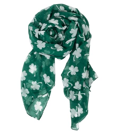 St-Patricks-Day-Scarf Green-Shamrock Shawl-Warp Soft Lighweight-Irish-Scarf for Women Girls