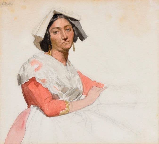 Toile Portrait d'une Italienne Bouguereau Pour Une Ambiance Galerie au Salon