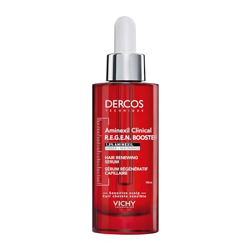 Vichy Dercos Aminexil Clinical R.E.G.E.N. Booster, Siero Rinnovatore Capillare, Per Tutti i Tipi di Cuoio Capelluto, Caduta Temporanea Ridotta, Crescita dei Capelli Esistenti Stimolata, 90 ml
