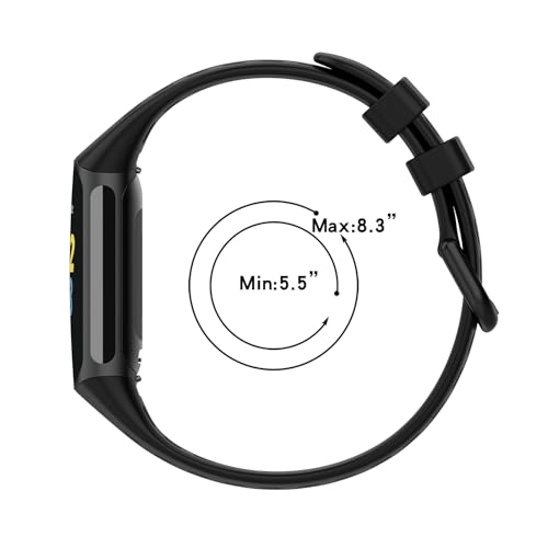 Image of Bands Compatible with Fitbit Charge 5, Air Holes Design Silicone Sport Band Strap for Fitbit Charge 6 / Charge 5 with TPU Clear Screen Protector Case