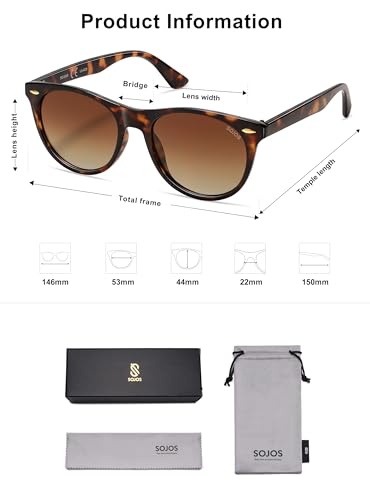 Image of SOJOS Classic Polarized Sunglasses for Women Men Small UV400 SJ2076