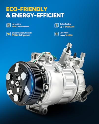 Image of PHILTOP 279033 Air Conditioner AC Compressor with Clutch for Volkswagen Jetta 2017-2018, 2016 2.0T /1.4T /1.8T,Passat 2017, 2018 3.6L, 2016 1.8T,Atlas 2018 3.6L,Beetle 2016-2017, 2015 1.8T