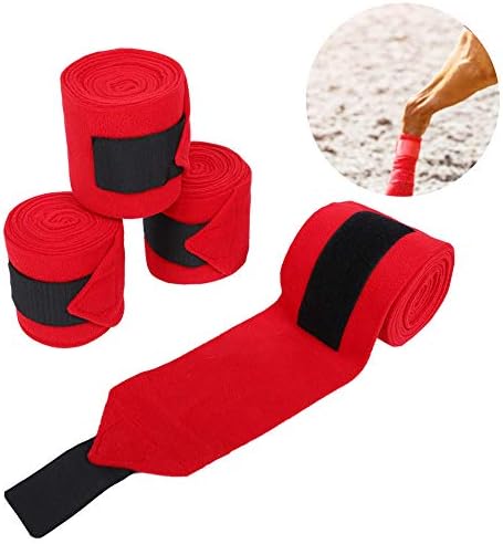 4PCS Bandages Tape Nonâ€‘Slip Breathable Fleece Pet Vet Animal Wound Cohesive Bandage Wrap Leg Support for Horse Dogs Leg Ankle Exercise Sports Protection
