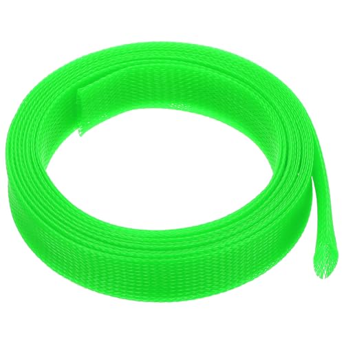 Manchon de câble tressé flexible vert de 3m ultra résistant uxcell