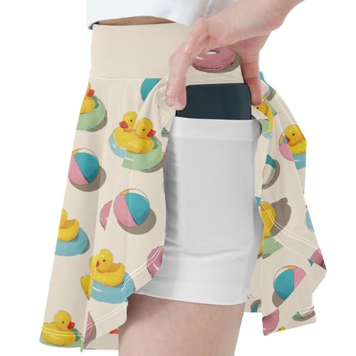 Girls Skorts High Waist Athletic Skirts with Shorts Rubber Duck Stretchy Teens Performance Tennis2