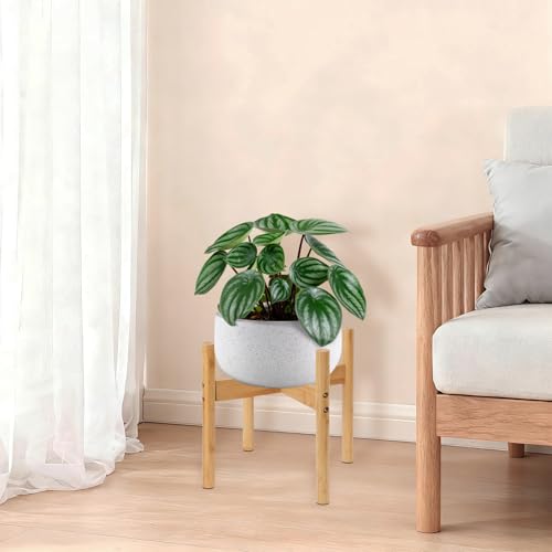 Miniatura 6 de Qumeney - Soporte Moderno Para Plantas De Interior De Estilo De Mediados De Siglo, De Madera, Para Hogar, Oficina, Jardín, Patio, Restaurante O Cafetería