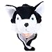 Amosfun Cappello da Husky per Bambini Cappello da Peluche Cappello da Lupo Costume da Lupo Cappello Invernale Cappello da Bambino Caldo Copricapo Regalo di Natale di Natale Nero