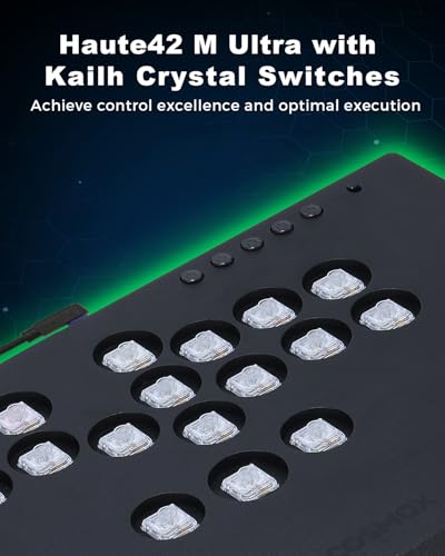 Image of Haute42 Leverless Controller Arcade Stick: Aluminum Leverless Arcade Stick M Ultra with Lock Button & RGB Lighting, Arcade Controller Street Fight for PC /PS3 /PS4 /Switch Game,Low-Profile Switch Arcade Stick Support Hot Swap & SOCD