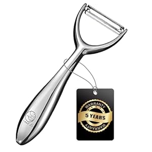 Y Shaped Vegetable Peeler – Stainless Steel Potato Peeler – Fruit and Vegetable Peelers for Kitchen – Ergonomic Non-Slip Handle – Ultra Sharp Strong Blade Carrot, Citrus Peelers – 5 Years of Warranty