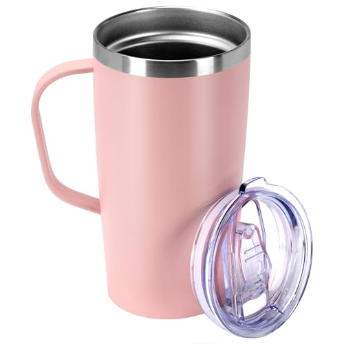 Trwcrt 19oz Insulated Coffee Mug with Handle Lightpink