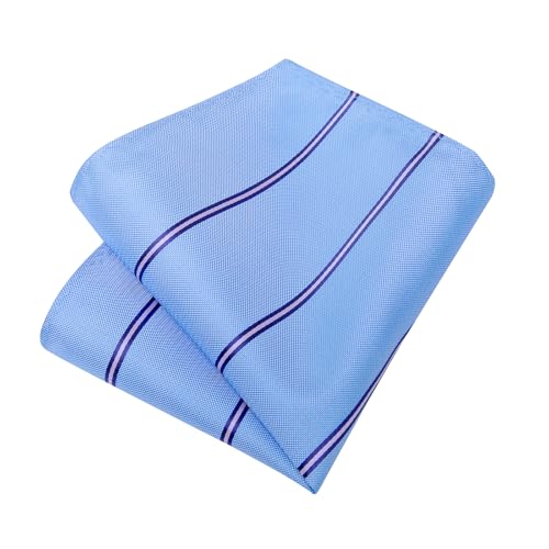 Image of DiBanGu Mens Tie Silk Plaid Striped Necktie and Pocket Square Cufflinks Tie Clip Set with Gift Box Formal Wedding Party