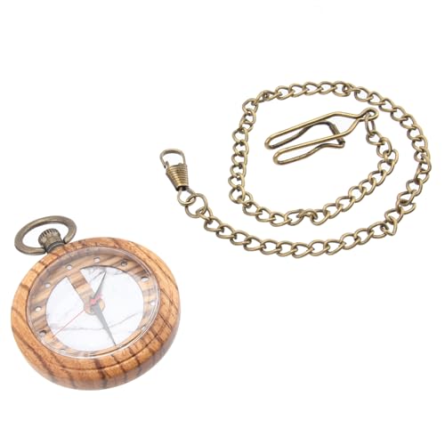 Montre de poche bois homme rétro élégante avec mécanisme à quartz précis