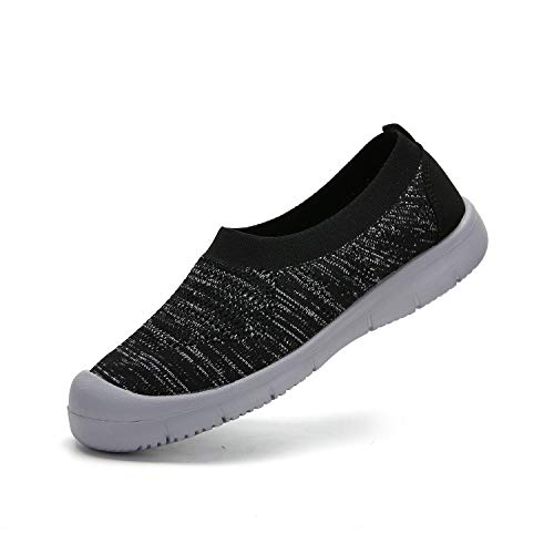 Nc Women's Mesh Walking Shoes Rhinestone Glitter Slip On Ballroom Jazz Latin Dance Sock Sneakers #TOP4