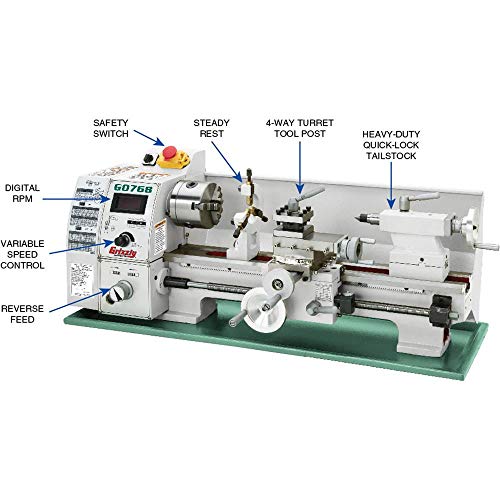 Grizzly Industrial G0768-8" X 16" Variable-Speed Benchtop Lathe #TOP2