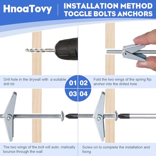 image for 30PCS Wall Anchors for Drywall Heavy Duty, Hollow Wall Anchors, Toggle