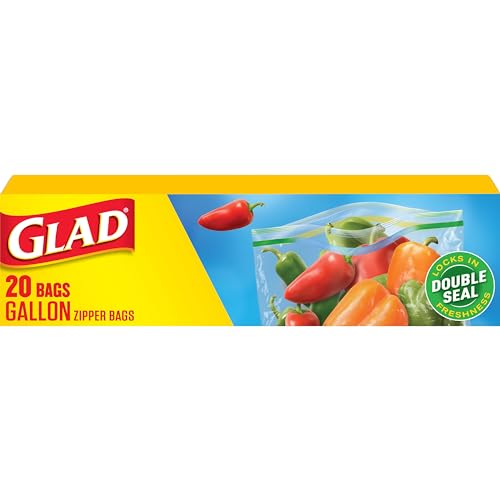Glad Zipper Food Storage Zipper Bags - Gallon - 20 Count