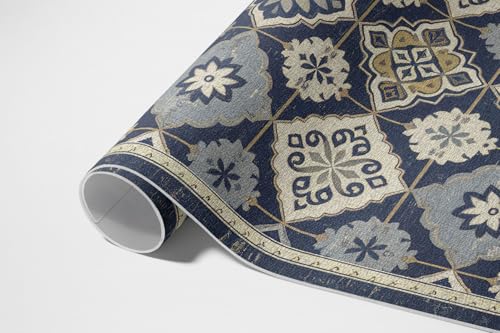 Tapis en vinyle rectangle 80x120 cm étanche motif mosaïque