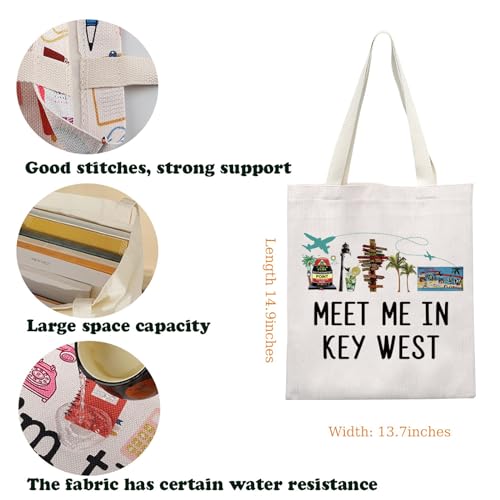 KUIYAI Key West Tote Bag Florida Beach Shoulder Bag VacationTrip Gift Home Town Travel Gift Meet Me In Key West Gift2