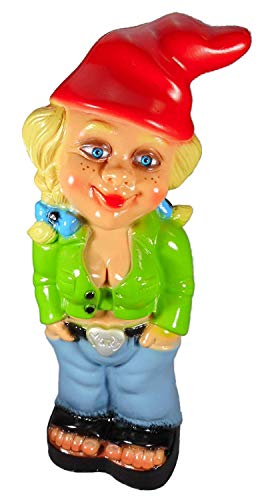 Rakso 0941 Gartenzwerg Zwergenfrau aus bruchfestem PVC Zwerg Made in Germany Figur