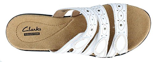 Clarks Women's Leisa Cacti Slide Sandal, White Leather, 10 M Us #TOP2