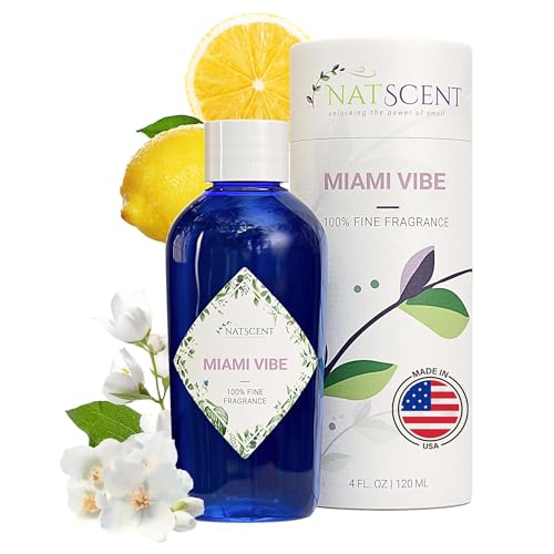 Natscent Miami Vibe Essential Oils for Diffusers for Home, Nature-derived Essential Oils, Long-Lasting & Family-Friendly Diffuser Oils Scents, IFRA Certified, Cold Air & Ultrasonic - 4 oz