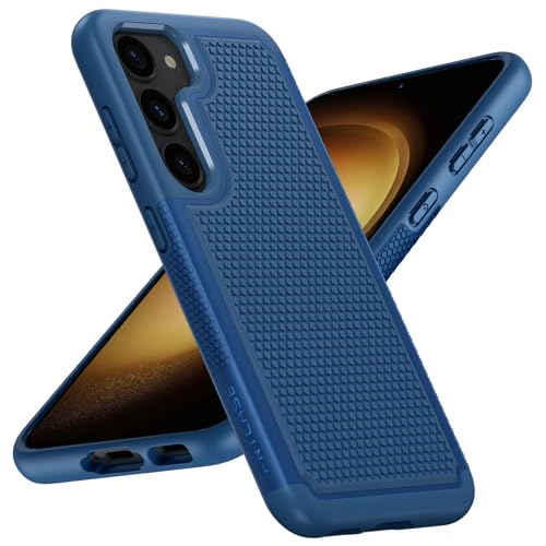 Image of FNTCASE for Samsung Galaxy S23 Case: Dual Layer Heavy Duty Cell Phone Protective Cover Shockproof Rugged with Non-Slip Textured - Military Drop Protection Bumper Tough - 2023, 6.1inch Blue