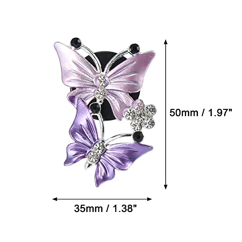Image of X AUTOHAUX Car Butterfly Shape Clips for Air Conditioner Outlet Vent Decorations Clip Purple 4 Pcs