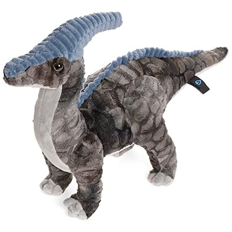 Dinosaur Plush Toy, 16" Parasaurolophus Stuffed Animal Throw Plushie Pillow Doll, Soft Grey Fluffy Friend Hugging Cushion - Present for Every Age & Occasion Cover
