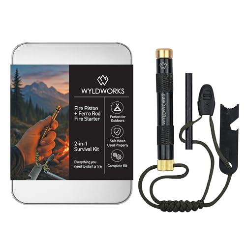 Fire Piston Ferro Rod 2-in-1 Fire Starter Kit