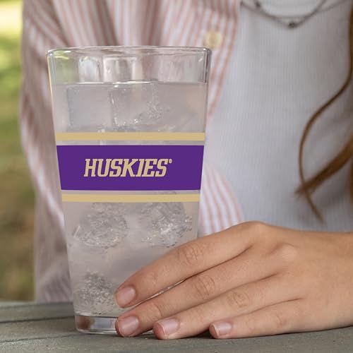 Image of Logo Brands NCAA 16 oz Pint Glass - Durable Glass With Bold Team Color- Chip-Resistant Rim Drinkware For Fans, Tailgates, Home Bars & Everyday Use