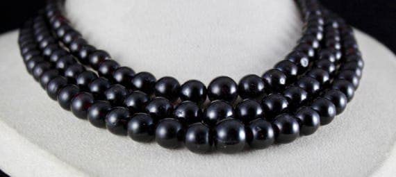 Garnet round beads triple rang pour vos ateliers création de bijoux - 3