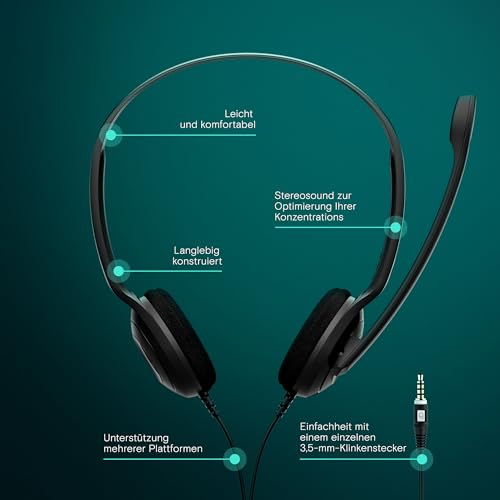 EPOS PC5 Chat Kabelgebundenes Headset für PC – Leichtes On-Ear-Headset, Mikrofon mit Geräuschunterdrückung, Kristallklarer Klang… – Ansicht 2