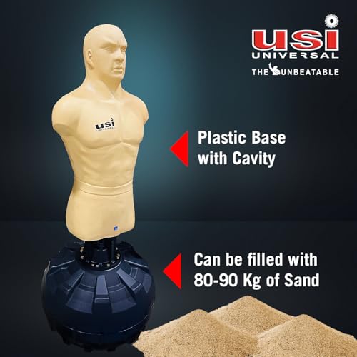 Image of USI Universal Body Bag & Base Unit | Standing Punching Dummy | Boxing Training Equipment | Punching Bag Stand Adult | Freestanding Kickboxing and MMA Trainer | Head & Torso Mannequin