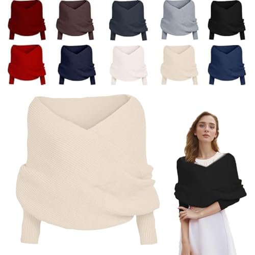 2025 New Scarf with Sleeves for Women,Upgrade Sweater Scarf with Sleeves, Multifunctional Cozy Scarfs Crochet Wrap