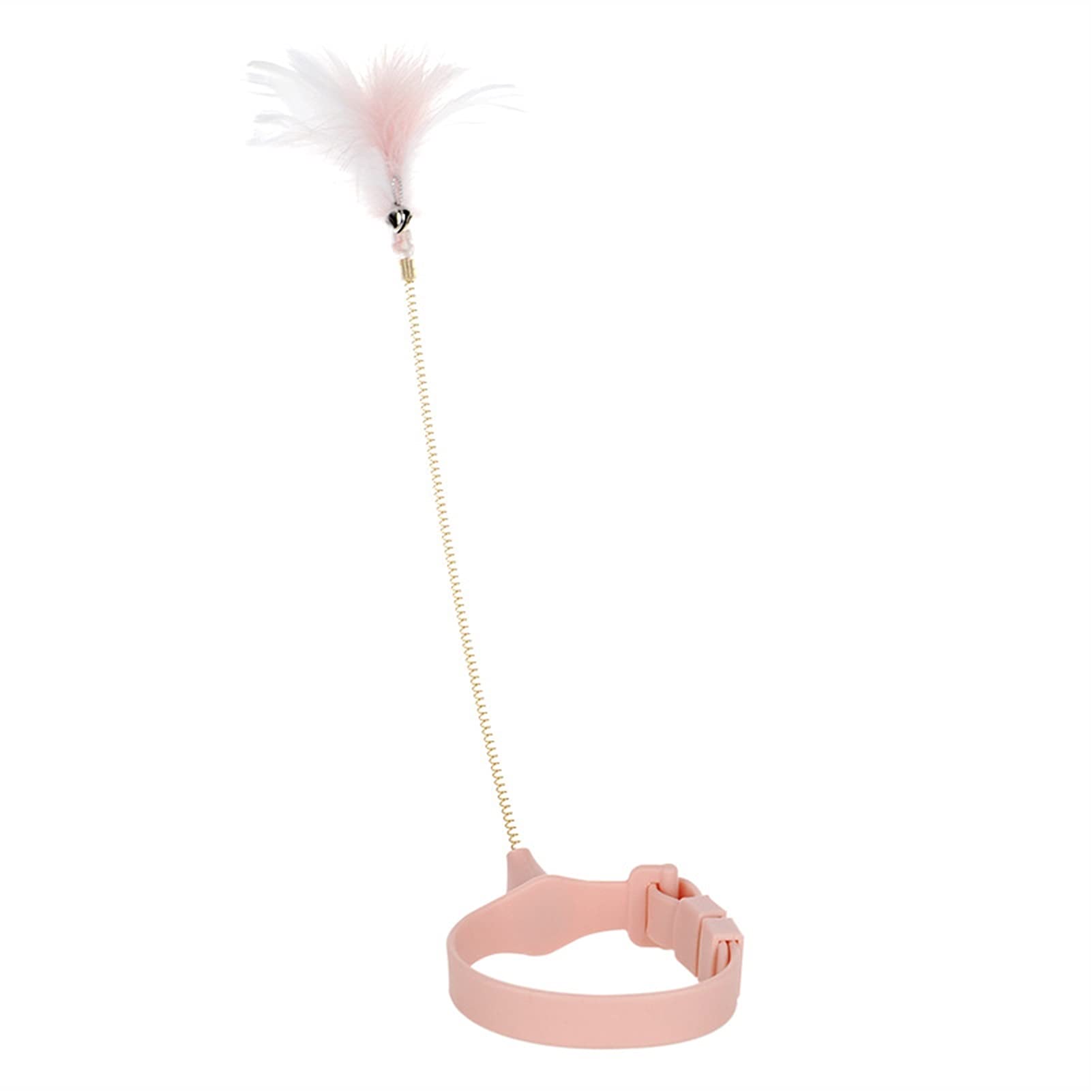 Liudan Giochi con Piume per Gatto Funny Cat Stick, Cat Interactive Toy, Collar Funny Cat Toy Toy Teaser Stick Bells, Usato per Il Gioco dell'interno Gatto, Rosa